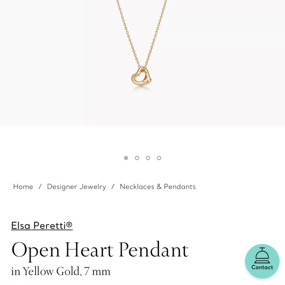NEW Tiffany yellow gold open heart necklace